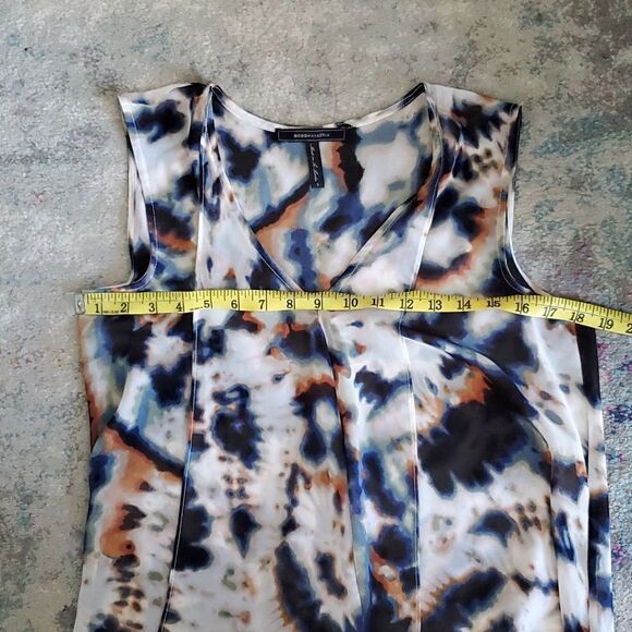 BCBCMaxAzria Tara Dress - Multicolor Abstract Tie Dye - Asymmetrical Maxi Dress - Picture 12 of 15